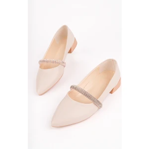 BA04595 Ten G Kadın Geniş Taşlı Günlük Büyük Numara Babet - 40