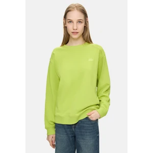 Sunnıva Koyu Yeşil Bisiklet Yaka Nakışlı Loose Fit Kadın Sweatshirt