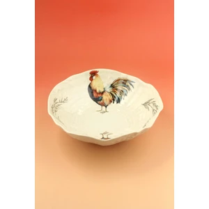 Bursa Porselen Dekor Horoz Büyük Boy Porselen Salata Kasesi