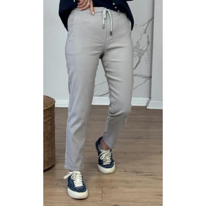 Double TT Kadın Full Likralı Beli Bağçıklı Süper Rahat Duble Paça Bilek Boy Üst Düzey Pantolon