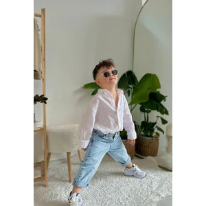 Unisex Çocuk Bol Kesim Jean Pantolon