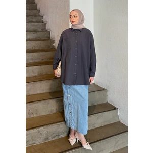 Kraşlı Gömlek Antrasit
