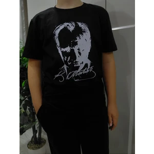 Yüksek Kalite Atatürk Baskılı Pamuklu Unisex Çocuk Tişörtü