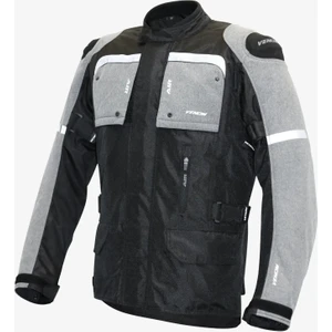 Motosiklet Montu Long Siyah-Gri Discovery Mont 4 Mevsim Uzun Motorcu Mont