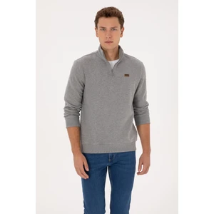 U.s. Polo Assn. Erkek Gri Melanj Sweatshirt 50313802-VR086