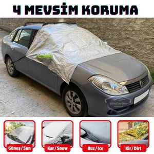 Her Araca Uygun Ön ve Yan Cam Brandası Aynalara Geçme Çadır Araç Camı Buzlanma Önleyici ve Koruyucu Branda Cam Üstü Kar Örtüsü Buz Brandası Güneş Önleyici Su Geçirmez