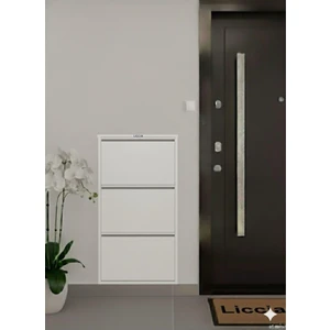 Metal Ayakkabılık 3 Lü Beyaz