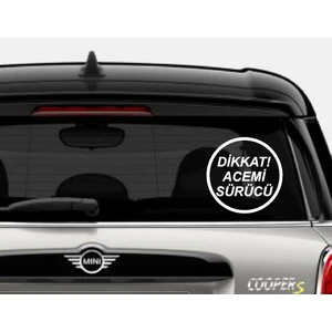 Sticker Dizayn Dikkat Acemi Sürücü Sticker - Araba Oto Motosiklet Sticker 00167