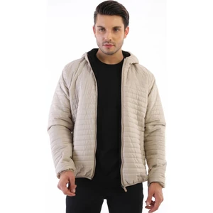 İçi Astarlı Cepli Kapüşonlu Jel Elyaf Su ve Rüzgar Geçirmez Şişme Kışlık Erkek Mont