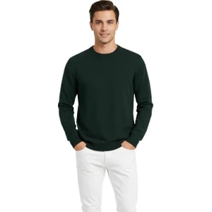 Yeşil Bisiklet Yaka Triko Kazak