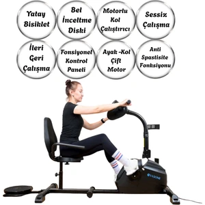 Hsm-80ce Yatay Çift Motorlu Bel İnceltme Diskli Motorlu Kol Çalıştırıcı Kondisyon Bisikleti