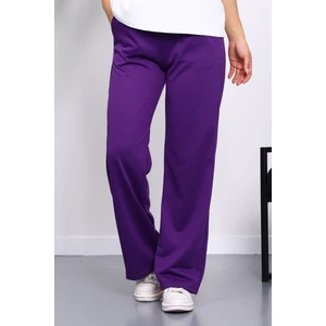 İmaj Butik Mor Bel Lastikli İki İplik Palazzo Eşofman Alt