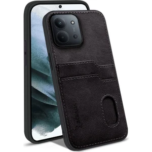 Xiaomi Redmi 15C Uyumlu Kılıf Zebana Kartlıklı Lüx Deri Kılıf Siyah