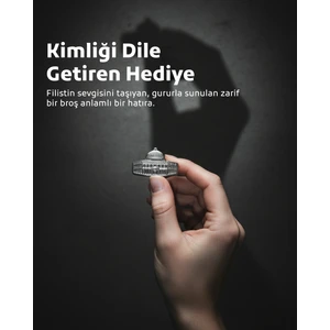 Kaya Kubbesinin Simgesi Gümüş Renkli Tasarımlı Metal Yaka Rozeti 1 Adet A300004