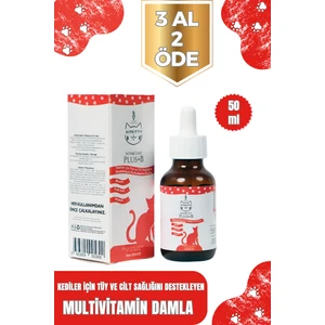 Kediler İçin Tüy Dökümü Önleyici, Tüyleri Besleyen Cilt Ve Tüy Sağlığı Damlası Plus B 50 ml