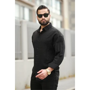 Oversize Keten Karışımlı Basic Salaş Gömlek