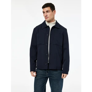 Uzun Kollu Cep Detaylı Düğmeli Gömlek Yaka Slim Fit Mevsimlik Ceket