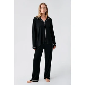 Artış Collection Uzun Kollu Düğmeli Esnek Viskoz Pijama Takım 18207