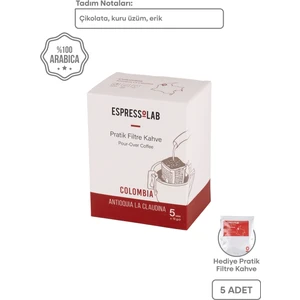 Colombia Antioquia La Claudina Pratik Filtre Kahve 5'li Paket | Hızlı Ve Kolay Demleme