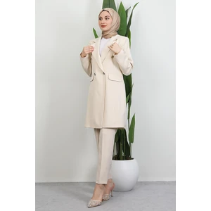 Giza Store Blazer Ceket Takım Krem