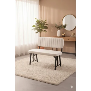 Elfin Mutfak , Yemek Odası Bahçe Balkon Otel Restoran Kafe Bench, Puf, Sırtlı Bench -1 Adet Krem