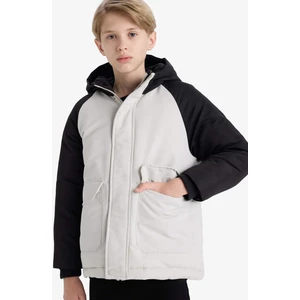 Erkek Çocuk Su İtici Kapüşonlu Polar Astarlı Parka E9386A825WN