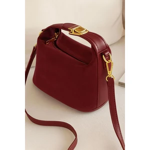 Dez Store Lüks Süet Deri Detaylı Altın Aksesuarlı Omuz ve Çapraz Çanta