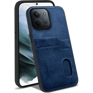 Xiaomi Redmi 15C Uyumlu Kılıf Zebana Kartlıklı Lüx Deri Kılıf Lacivert