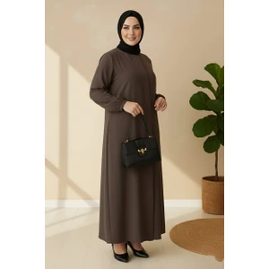 Medine Ipeği Mevlana Kesim Cepli Kuşaklı Bol Büyük Beden Ferace