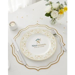 6 Adet  Keten Amerikan Servis - Keten Supla