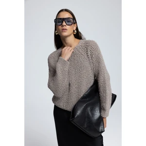 Latte Bisiklet Yaka Vizon Triko Kazak