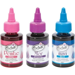 Dr. Gusto Dr Gusto Likit Gıda Boyası 3'lü Pembe - Mor - Mavi 60 gr
