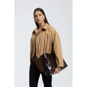 Astrid Mevsimlik Camel Kısa Bomber Ceket