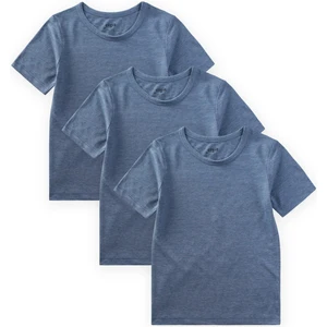 Kısa Kollu Üçlü Erkek Atlet 2-9 Yaş Mavi