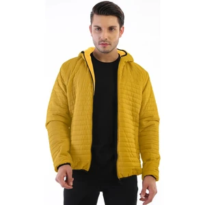 İçi Astarlı Cepli Kapüşonlu Jel Elyaf Su ve Rüzgar Geçirmez Şişme Kışlık Erkek Mont