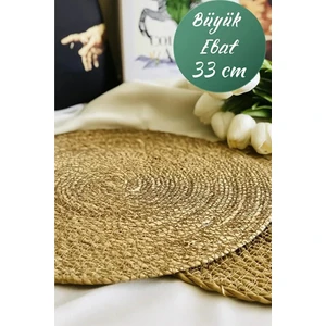 YUNUSOĞLU HOME Hasır Jüt Supla 2'li Set Amerikan Servis 33 cm Çap Supla 2'li