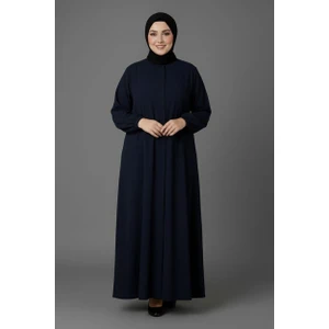 Medine Ipeği Mevlana Kesim Cepli Kuşaklı Bol Büyük Beden Ferace