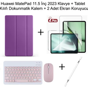 Yesnıce Huawei Matepad 11.5 Inç 2023 Uyumlu Standlı Kılıf ve Dokunmatik Kalem ve Klavye ve Mouse