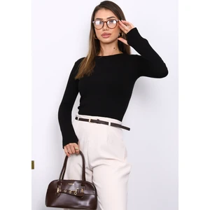 İmaj Butik Siyah Parmak Geçmeli Modal Body