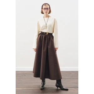 Kayık Yaka Uzun Kol Tshırt Vanilya