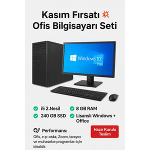 Kasım Fırsatı 💥 Ofis Bilgisayarı Seti | I5 2.nesil | 8gb Ram | 240GB SSD | Windows 10 Pro + Word & Excel | Monitör + Klavye + Mouse