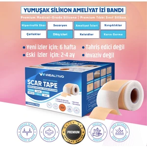 Silikon Yara Izi Bandı 2m – Premium Ameliyat/sezaryen/skar Iz Görünümü Için, Kesilebilir Medikal
