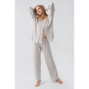 Artış Collection Uzun Kollu Düğmeli Esnek Viskoz Pijama Takım 18207