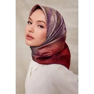 Lêvi D'or Kırmızı Desenli Twill İpek Eşarp