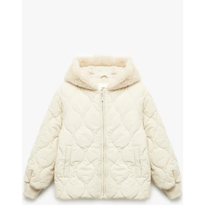 Uzun Kollu Polar Astarlı Fermuarlı Kapitone Kapşonlu Mont