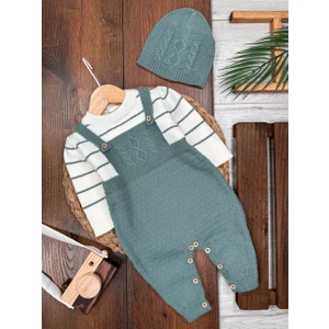 Kids Kingdom Pamuklu Triko Şapkalı Tulum 2li Erkek Bebek Takım