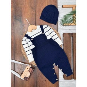 Kids Kingdom Pamuklu Triko Şapkalı Tulum 2li Erkek Bebek Takım