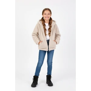 Kapüşonlu Kız Çocuk Pelüş Mont - 26K 6309