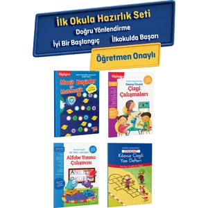 Ilkokula Hazırlık Seti (Matematik, Çizgi Çalışması, Alfabe, Yazı Defteri)