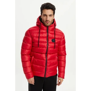 İçi Astarlı Su ve Rüzgar Geçirmez Cepli Kapüşonlu Erkek Mont